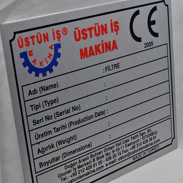 Ankara Süblimasyon Metal Etiket örneği