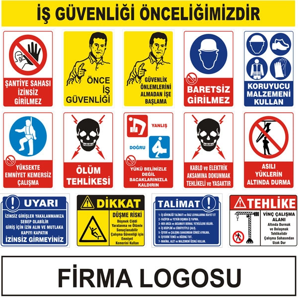 Ankara iş güvenliği uyarı levhaları örneği