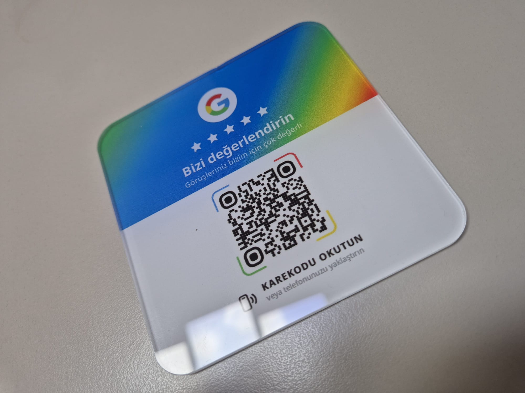 Ankara pleksi NFC kartı örneği